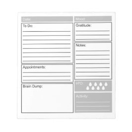 Tägliches Journal mit To Do List, Dankbarkeit und  Notizblock