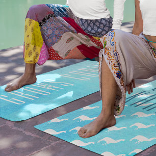 Tägliches Llama Karma Watercolor Abstraktes Muster Yogamatte