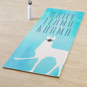 Tägliches Llama Karma Watercolor Abstraktes Muster Yogamatte