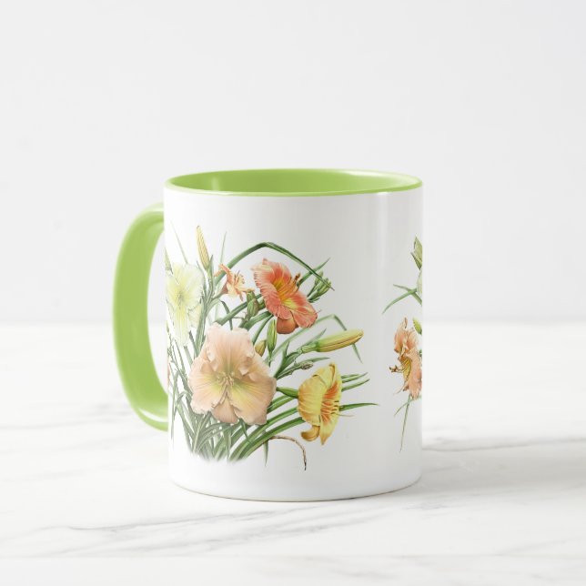 Taglilie Bouquet Tasse (Vorderseite Links)