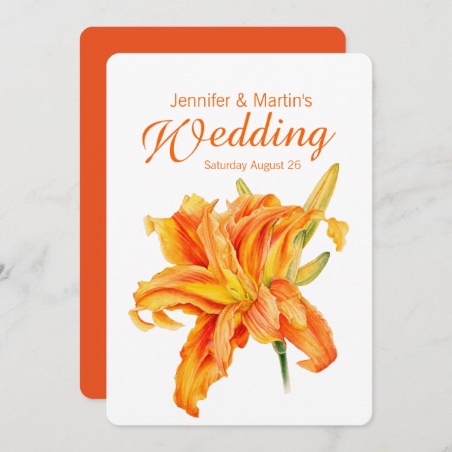 Taglilie Einladung (Vorne/Hinten)