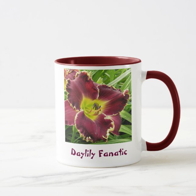 Taglilie-Fanatiker mit lila Blume Tasse (Rechts)