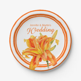 Taglilie Orange Aquarellkunst Teller