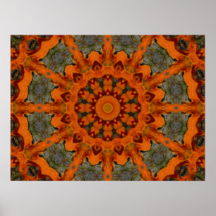 Taglilie Orange Mandala Poster