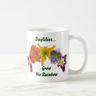 Taglilien wachsen den Regenbogen Tasse