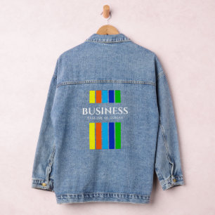 Tagline für Firmennamen Moderne vertikale Streifen Jeansjacke