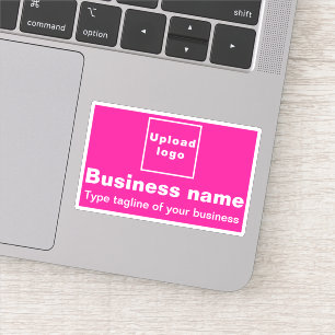 Tagline für Unternehmen auf Pink Rectangle Vinyl S Aufkleber