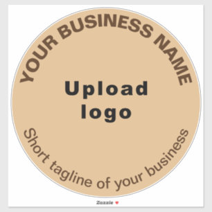 Tagline für Unternehmen mit hellbraunem, großen Ru Aufkleber