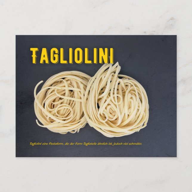 Tagliolini Italienisches Restaurant Rezept zutat Postkarte (Vorderseite)