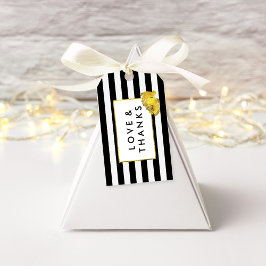 Tags der Black Stripe & Gold Peony Gastgeschenk Ho Geschenkanhänger
