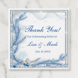 Tags der Gastgeschenk Hochzeit "Blue Pine Winter C Geschenkanhänger