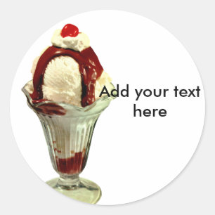 Tags der Hot Fudge Sundae Retro Ice Cream Stickers