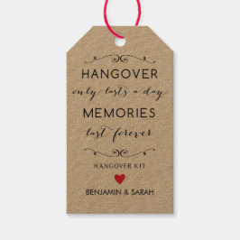 Tags des Hangover-Kits / Tags der Gastgeschenk Hoc Geschenkanhänger