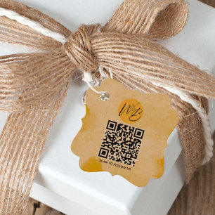 Tags für die Verpackung von gelben Wasserfarben Bu Geschenkanhänger