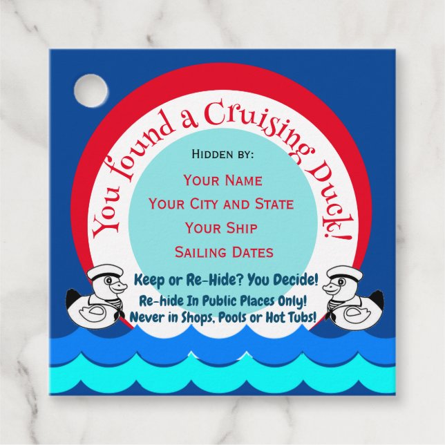 Tags für Kreuzfahrten mit Enten Geschenkanhänger (Vorderseite)