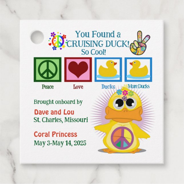 Tags für Kreuzfahrten mit Enten Geschenkanhänger (Vorderseite)