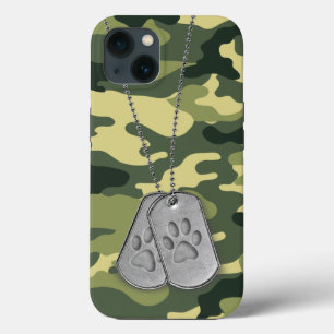 Tags für Militärhunde mit Paw-Prints auf Camouflag Case-Mate iPhone Hülle
