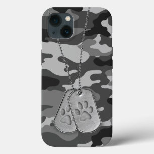 Tags für Militärhunde mit Paw-Prints auf Camouflag Case-Mate iPhone Hülle