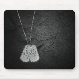 Tags für Militärhunde mit Paw-Prints Mousepad