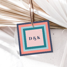 Tags für Monogramme, Initialen mit Strandfarben Geschenkanhänger