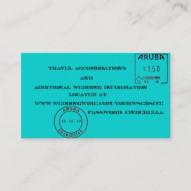 Tags Hochzeitsbeilagen Begleitkarte (Vorderseite)