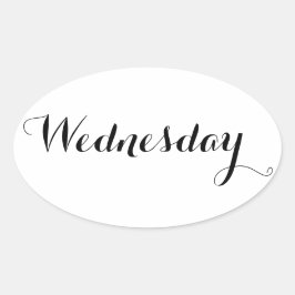 Tagsaufkleber: Mittwoch Ovaler Aufkleber