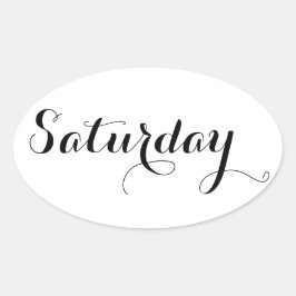 Tagsaufkleber: Samstag Ovaler Aufkleber