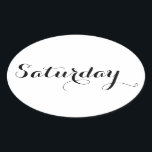 Tagsaufkleber: Samstag Ovaler Aufkleber<br><div class="desc">Genießen Sie die Aufkleber des Bullet Journal am Wochentag in Esperanto. Fühlen Sie sich frei,  um dieses Element mit den Optionen anpassen. Frieden!</div>