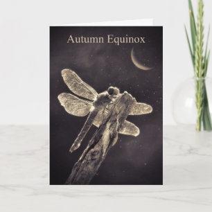 Tagundnachtgleiche Herbst Mabon mit Libelle Karte