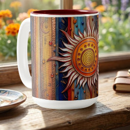 Tagundnachtgleiche-Mandala-Sonne  Zweifarbige Tasse
