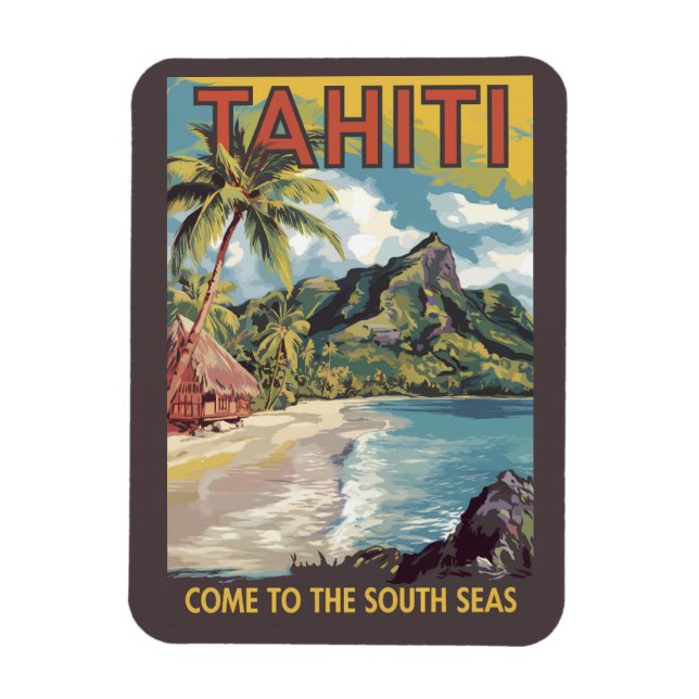 Tahiti Französisch Polynesien Pinellerischer Rundg Magnet (Vertikal)