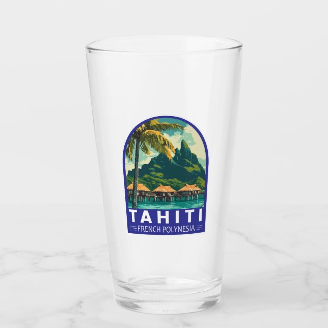 Tahiti Französisch-Polynesien Reisen Glas (Vorderseite)