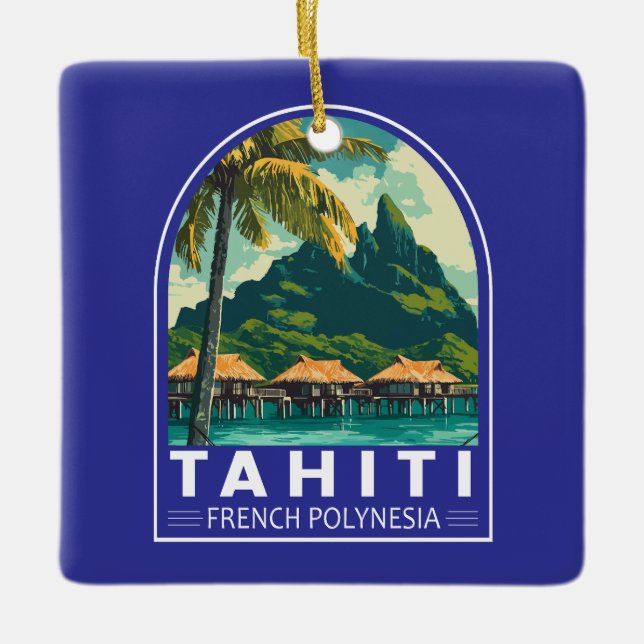 Tahiti Französisch-Polynesien Reisen Keramikornament (Vorderseite)