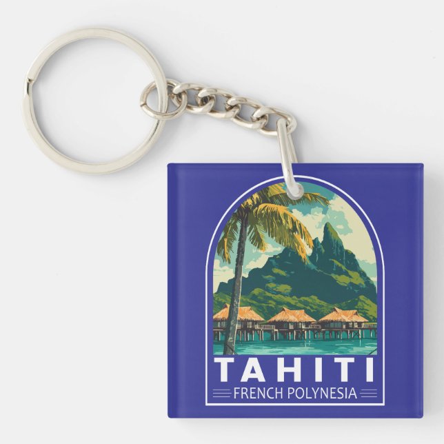 Tahiti Französisch-Polynesien Reisen Schlüsselanhänger (Vorderseite)