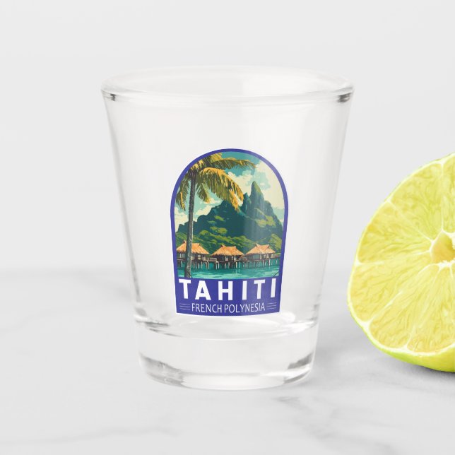 Tahiti Französisch-Polynesien Reisen Schnapsglas (Vorderseite)