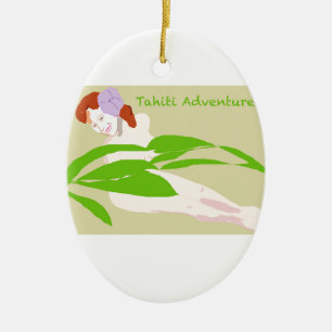 Tahiti-Frau Keramikornament