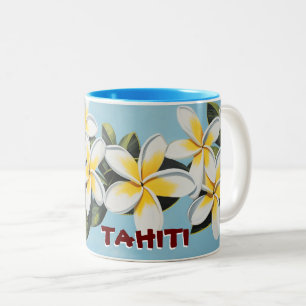 Tahiti Plumeria Zweifarbige Tasse
