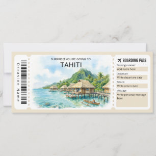 Tahiti-Reise-Boarding-Pass-Ticket Einladung