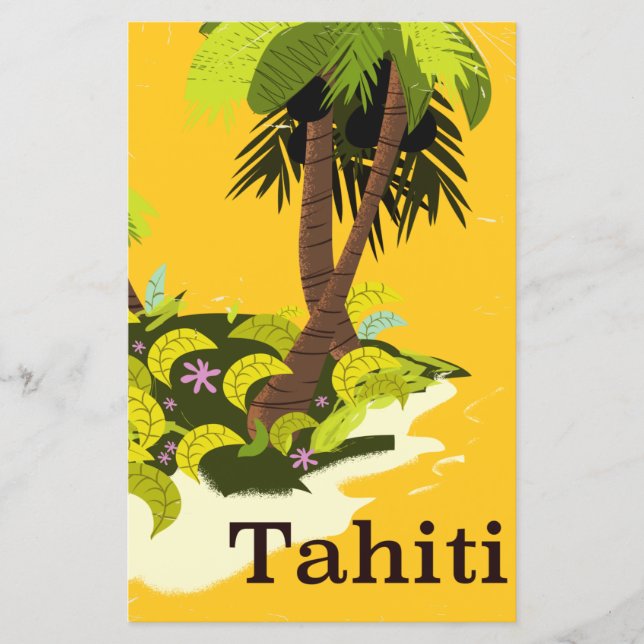 Tahiti Retro Reiseplakat (Vorderseite)
