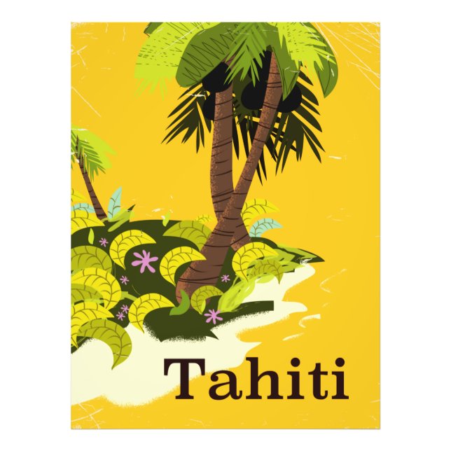 Tahiti Retro Reiseplakat Fotodruck (Vorne)