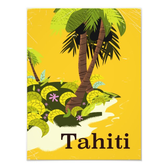 Tahiti Retro Reiseplakat Fotodruck (Vorne)
