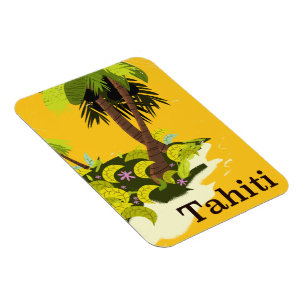 Tahiti Retro Reiseplakat Magnet