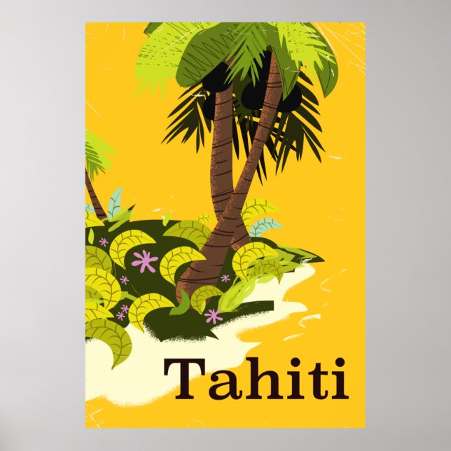 Tahiti Retro Reiseplakat Poster (Vorne)