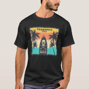 Tahiti Surfen Teahupoo Palmen Wellen Polynesien Su T-Shirt