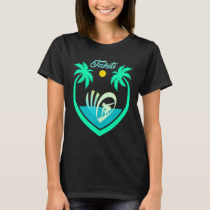 Tahiti Surfing Sun Palms Polynesia Pacific Sea T-Shirt