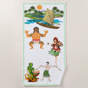 Tahiti-Szenen-Badetuch Strandtuch