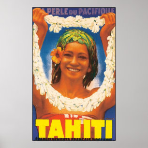 Tahiti Vintage Travel Poster