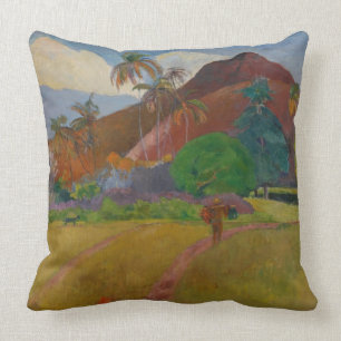 Tahitian Landschaft, 1891 (Öl auf Leinwand) Kissen