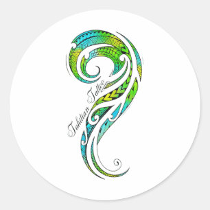 Tahitian Tattoo - Hawaiian Tattoo Graphic _1 Runder Aufkleber