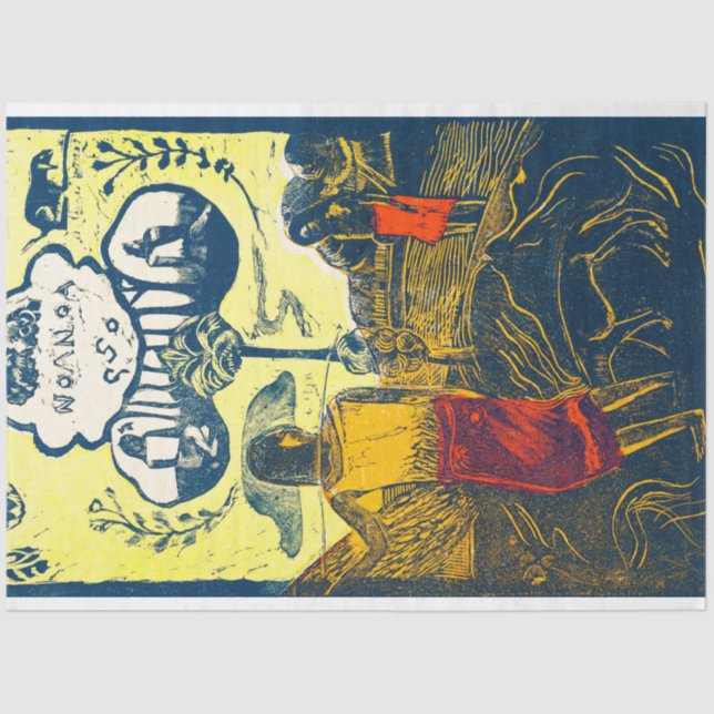 Tahitian Women and Dog, Gauguin Seidenpapier (Vorderseite)